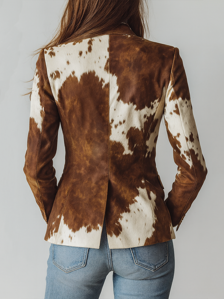 Savannah | Western Cow Print Blazer