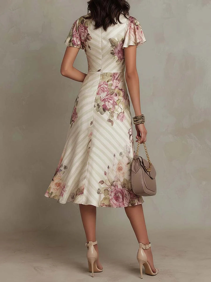 Margaret™ | Elegant Floral Wrap Dress