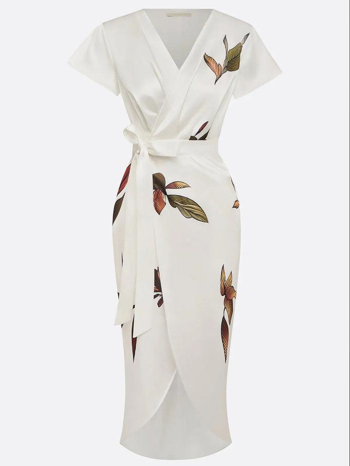 Margaret™ | Elegant Floral Wrap Dress