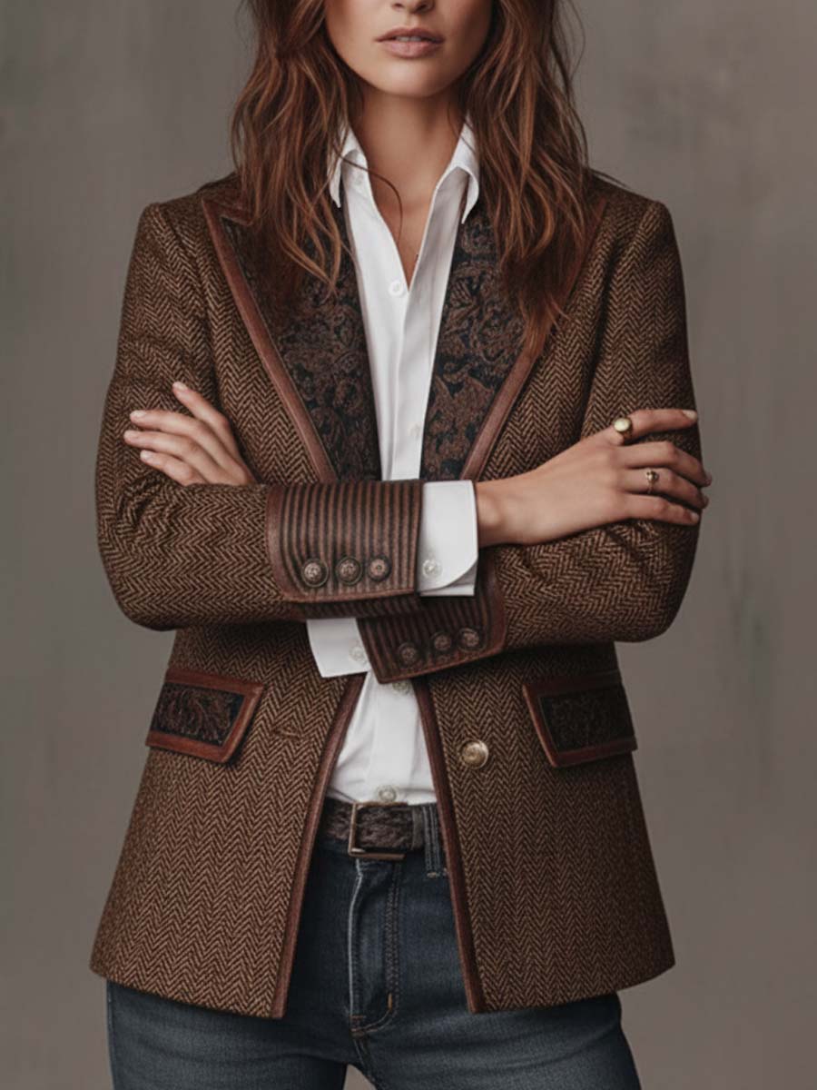 Evelyn | Heritage Herringbone Blazer