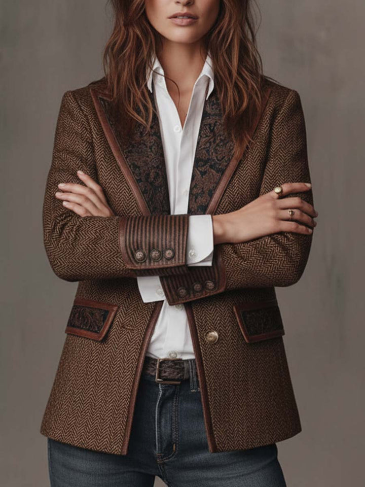 Evelyn | Heritage Herringbone Blazer