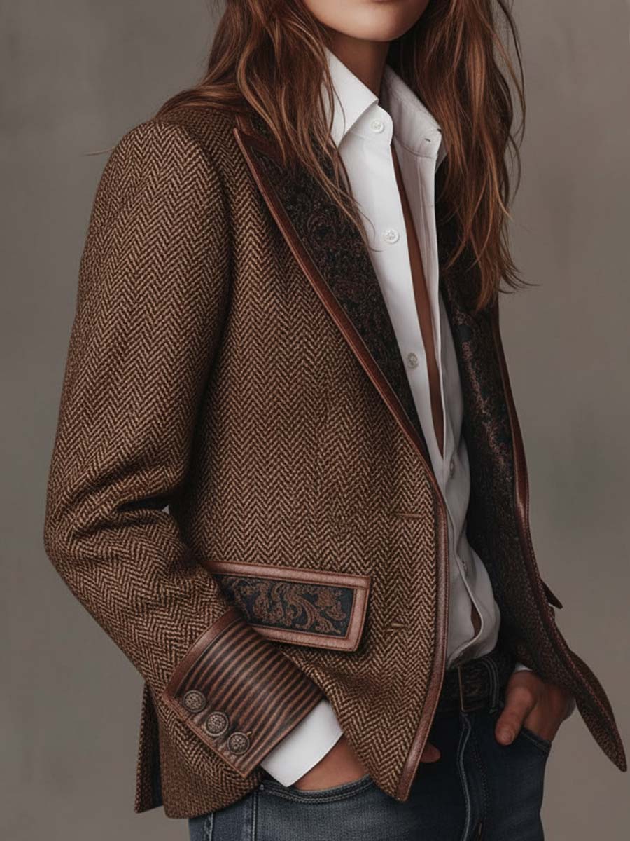 Evelyn | Heritage Herringbone Blazer