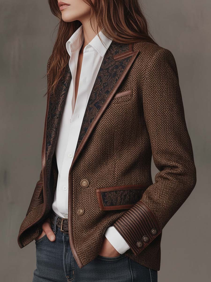 Evelyn | Heritage Herringbone Blazer