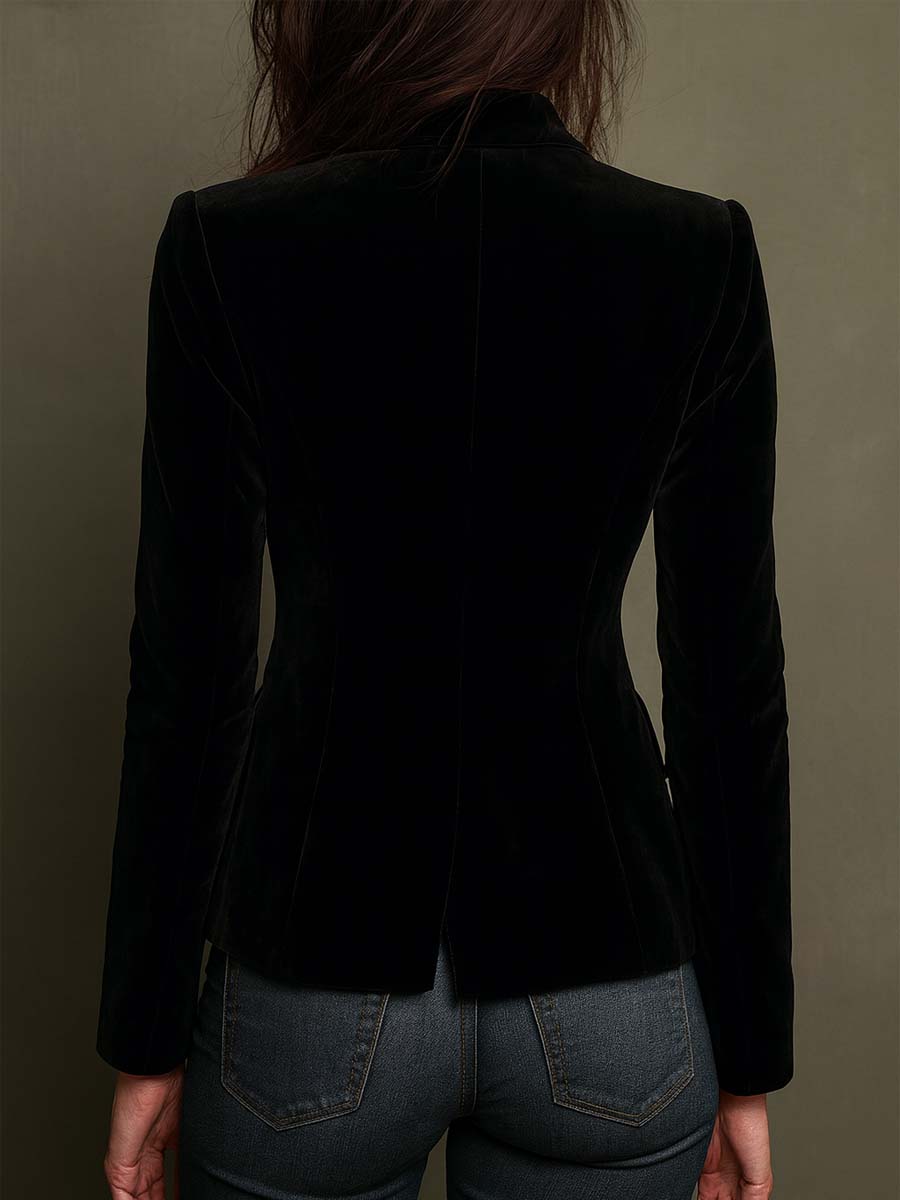 Elara | Embroidered Velvet Blazer