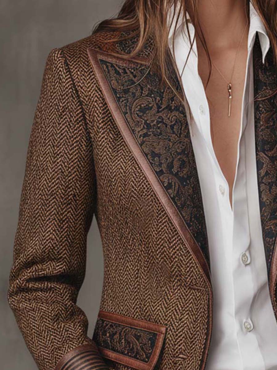 Evelyn | Heritage Herringbone Blazer