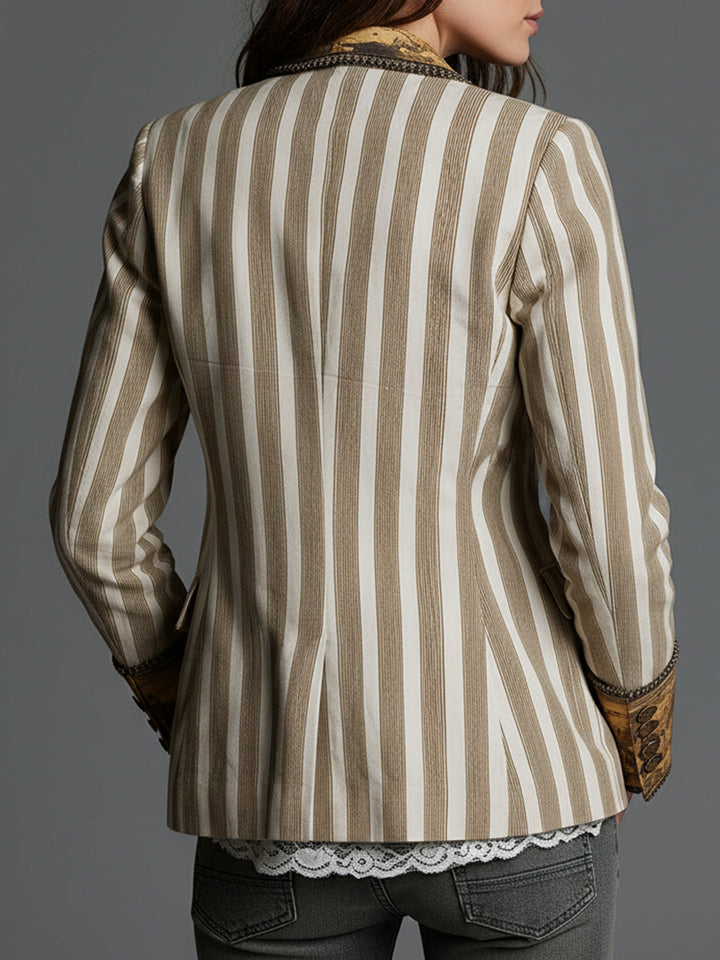 Elise | Artistic Stripe Tailored Blazer