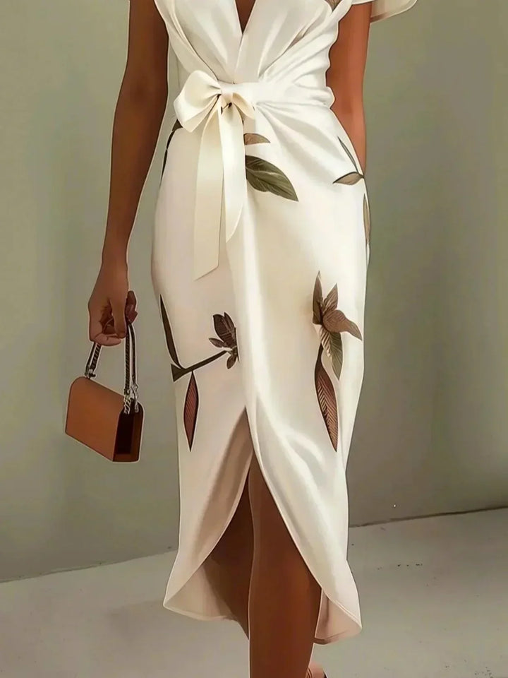 Margaret™ | Elegant Floral Wrap Dress