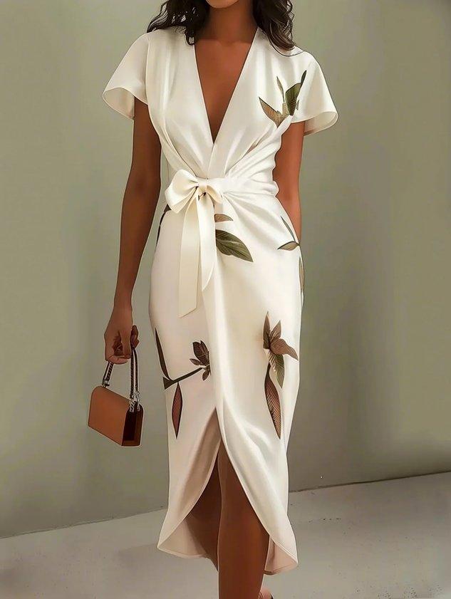 Margaret™ | Elegant Floral Wrap Dress