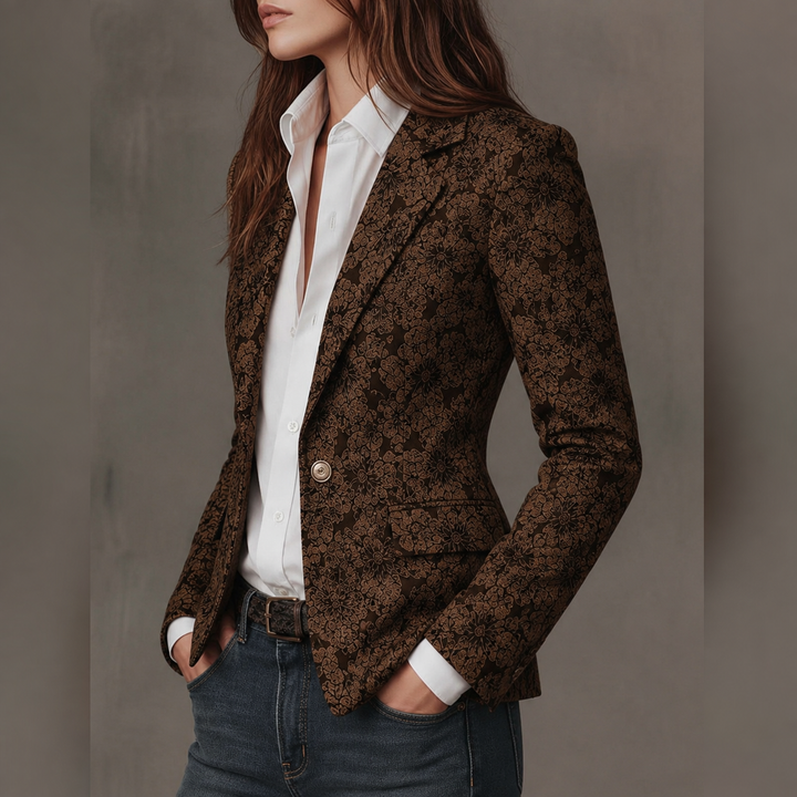 Georgina | Paisley Jacquard Tailored Blazer