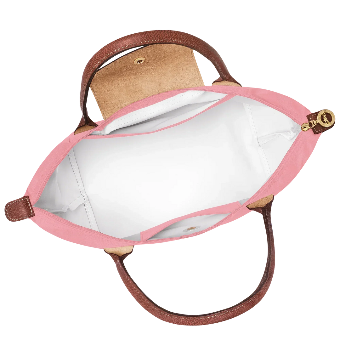 Longchamp Le Pliage medium tote interior, pink bag with white lining and inner pocket