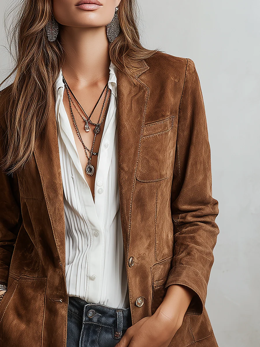 Caroline | Vintage Brown Blazer