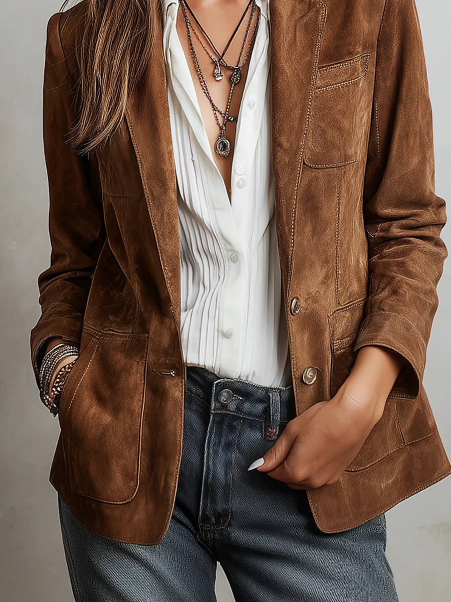 Caroline | Vintage Brown Blazer