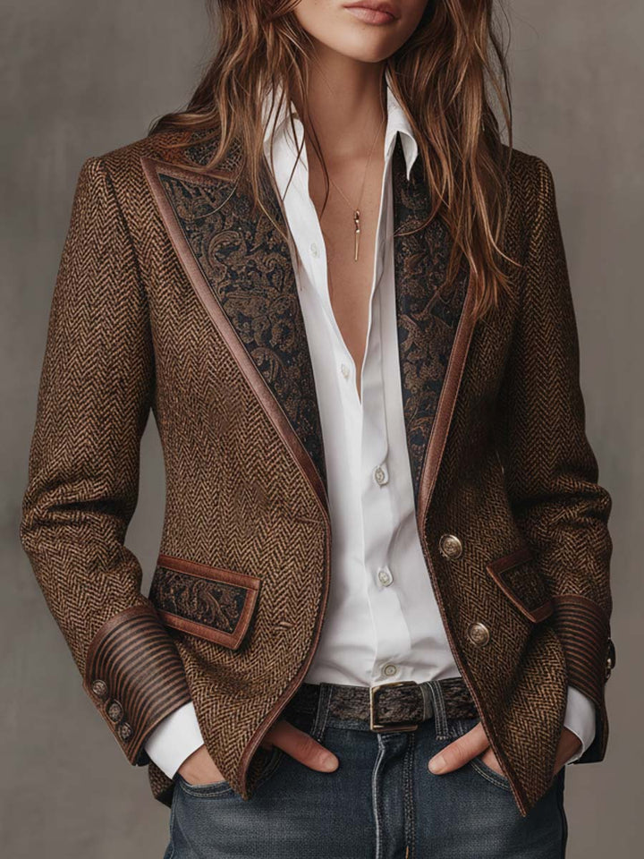 Evelyn | Heritage Herringbone Blazer