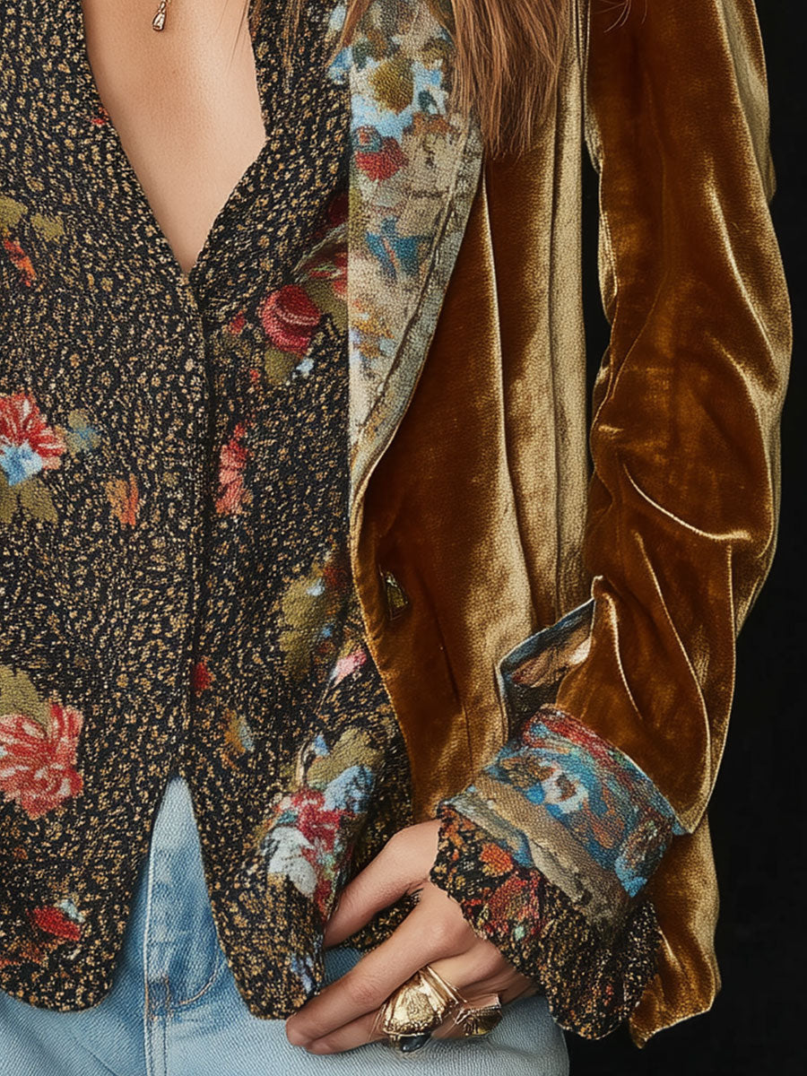 Rosalie | Vintage Floral Velvet Blazer