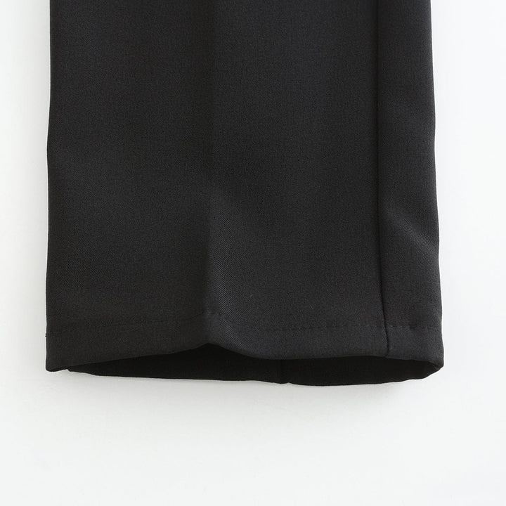 Black stretch pant hem with clean stitched cuff