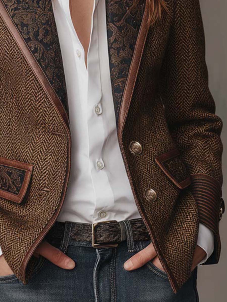 Evelyn | Heritage Herringbone Blazer