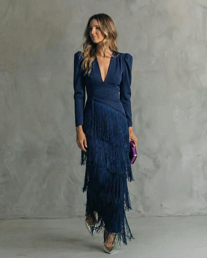 Vivienne™ | Elegant Fringe Evening Dress