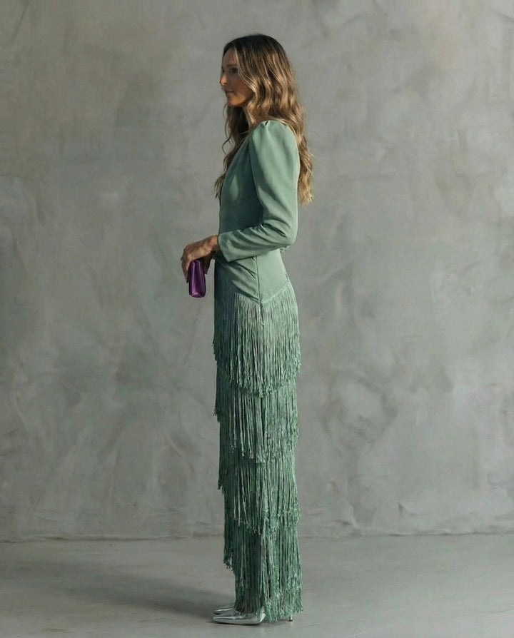 Vivienne™ | Elegant Fringe Evening Dress
