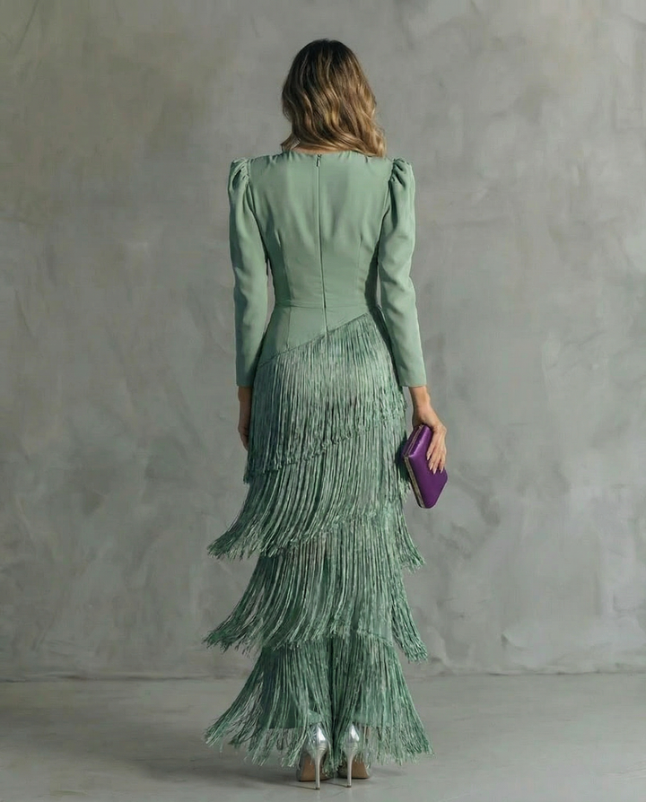Vivienne™ | Elegant Fringe Evening Dress