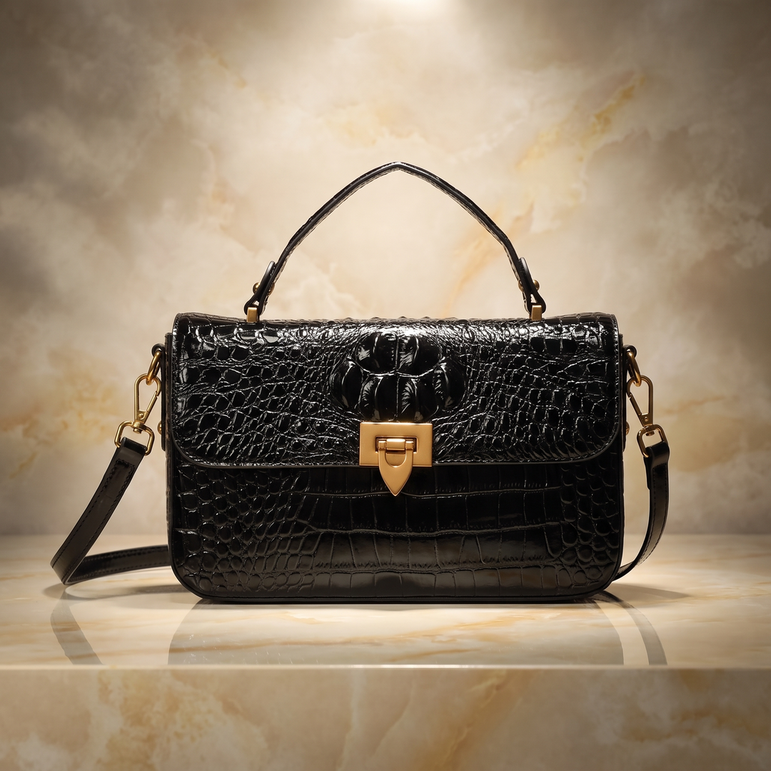 Gabrielle | Croc-Embossed Statement Handbag