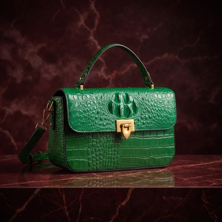 Gabrielle | Croc-Embossed Statement Handbag