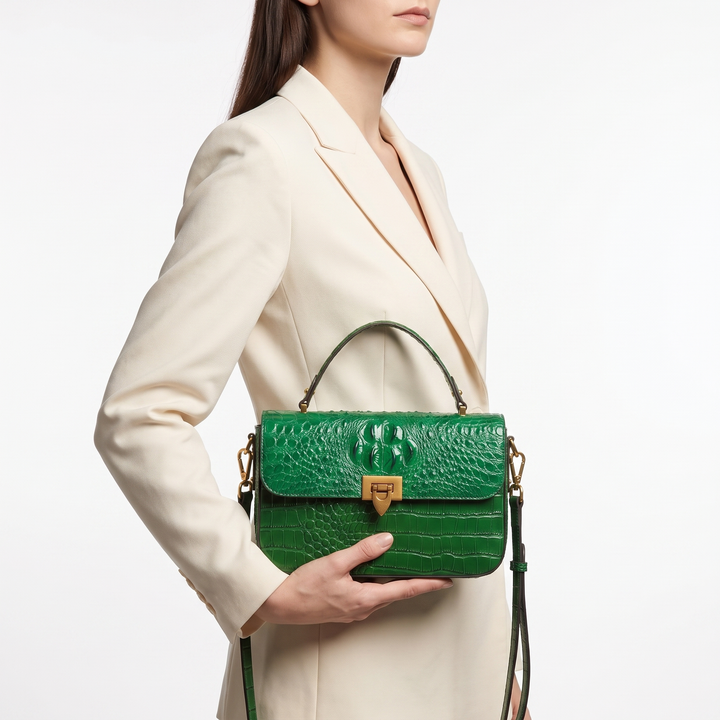 Gabrielle | Croc-Embossed Statement Handbag